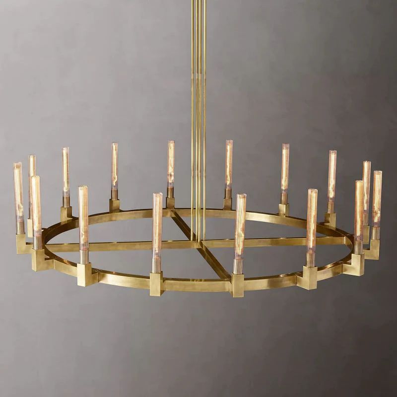 Amorra Candlestick Glass Round Chandelier 72"D