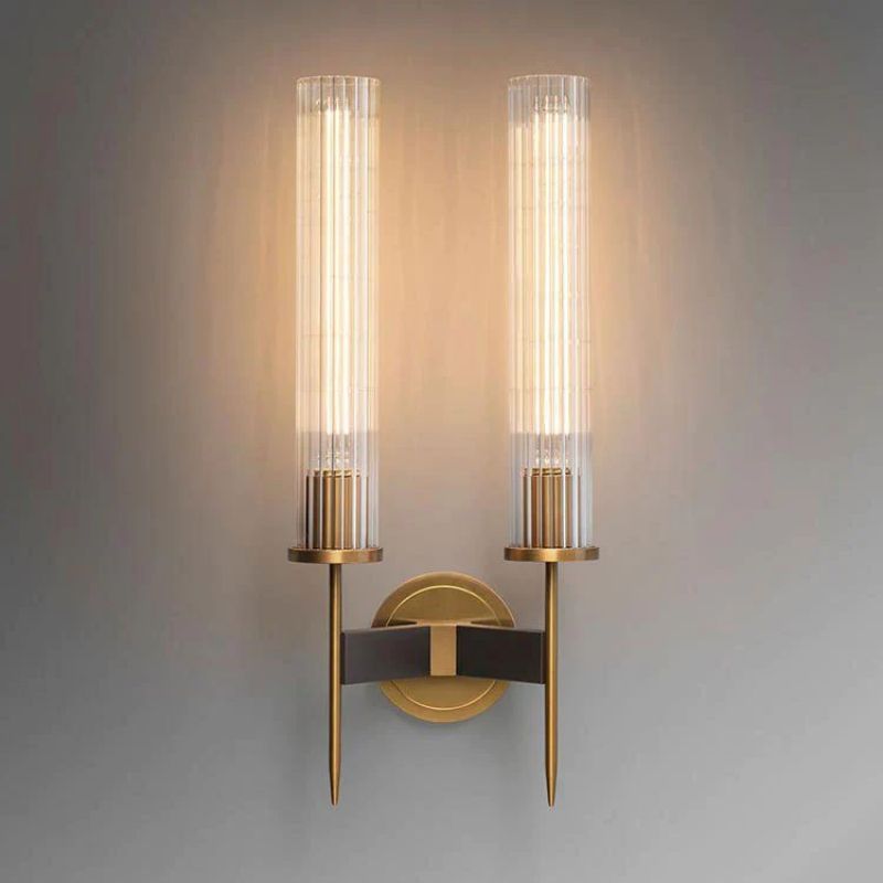 Amorra Double Head Crystal Shade Candlestick Wall Sconce