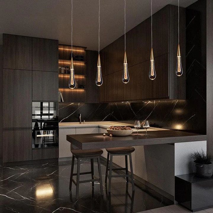 Amoy Glass Staircase Chandelier