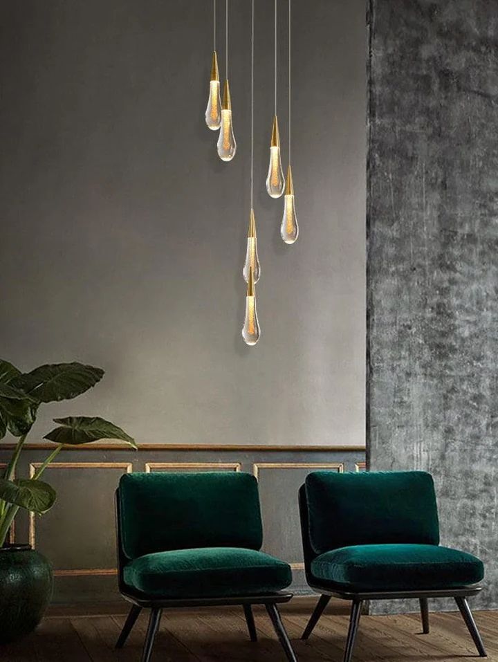 Amoy Glass Staircase Chandelier