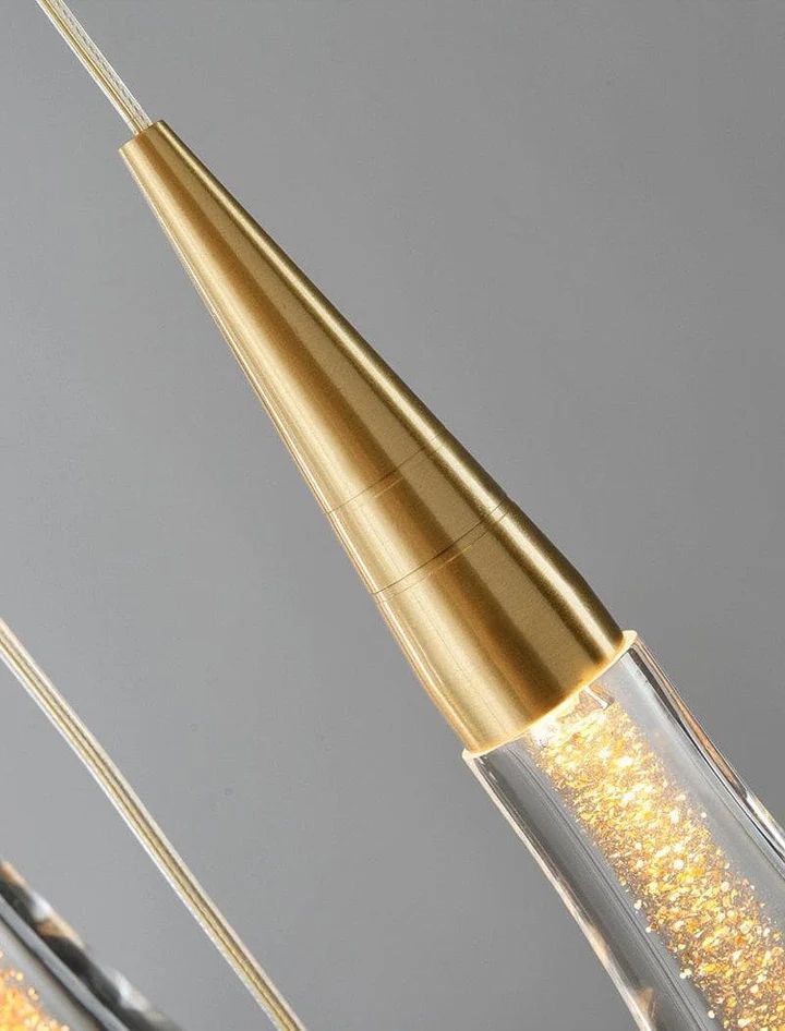 Amoy Glass Staircase Chandelier 49 Lights