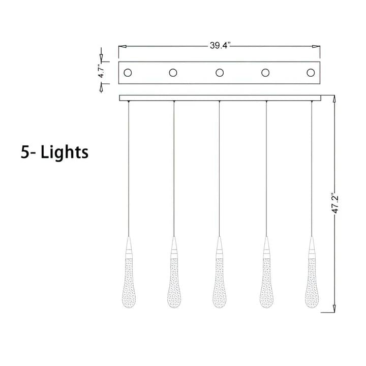 Amoy Glass Staircase Chandelier 49 Lights