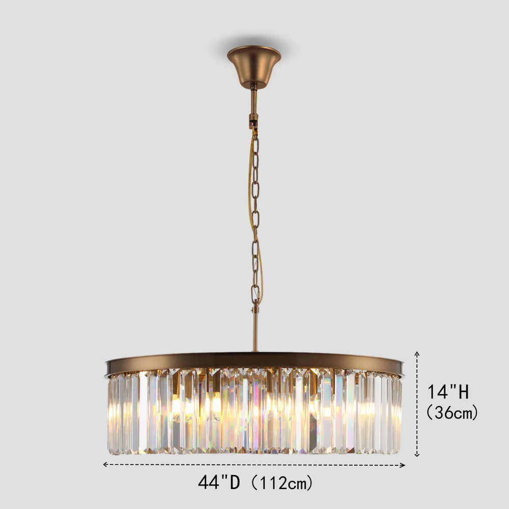 1920s Tedem 1-Tier Crystal Round Chandelier