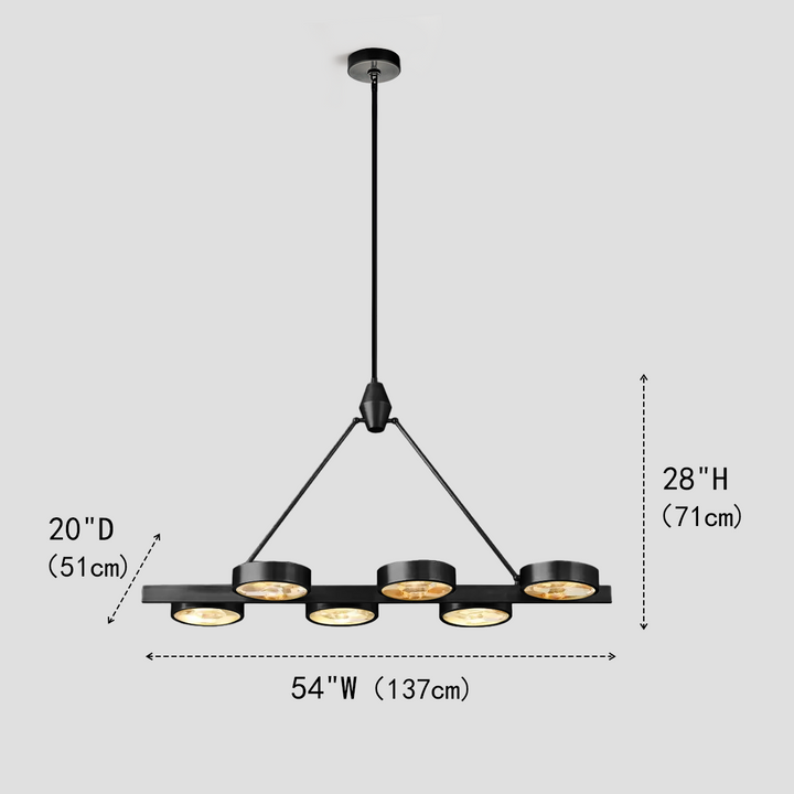 Nika Linear Brass Chandelier