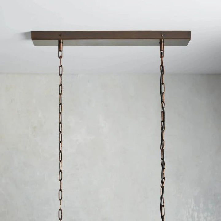 Artistic Antique Glass Lailar Rectangular Chandelier