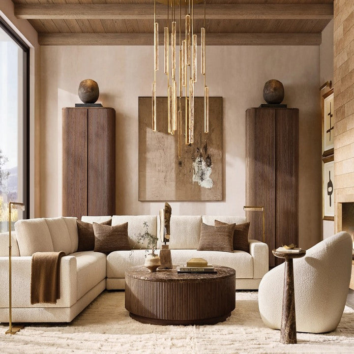 Audiobon Crystal Round Living Room Chandelier 56"