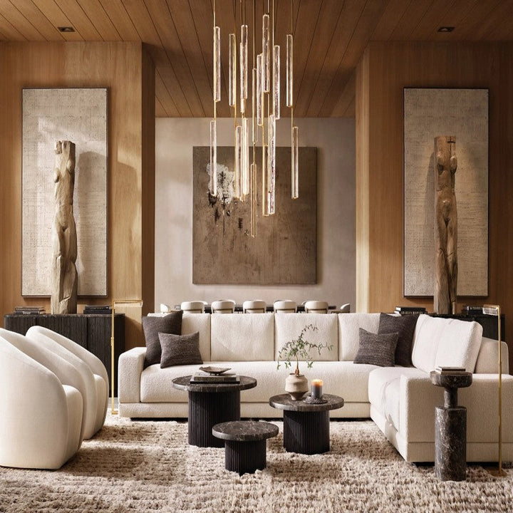 Audiobon Crystal Round Living Room Chandelier 56"