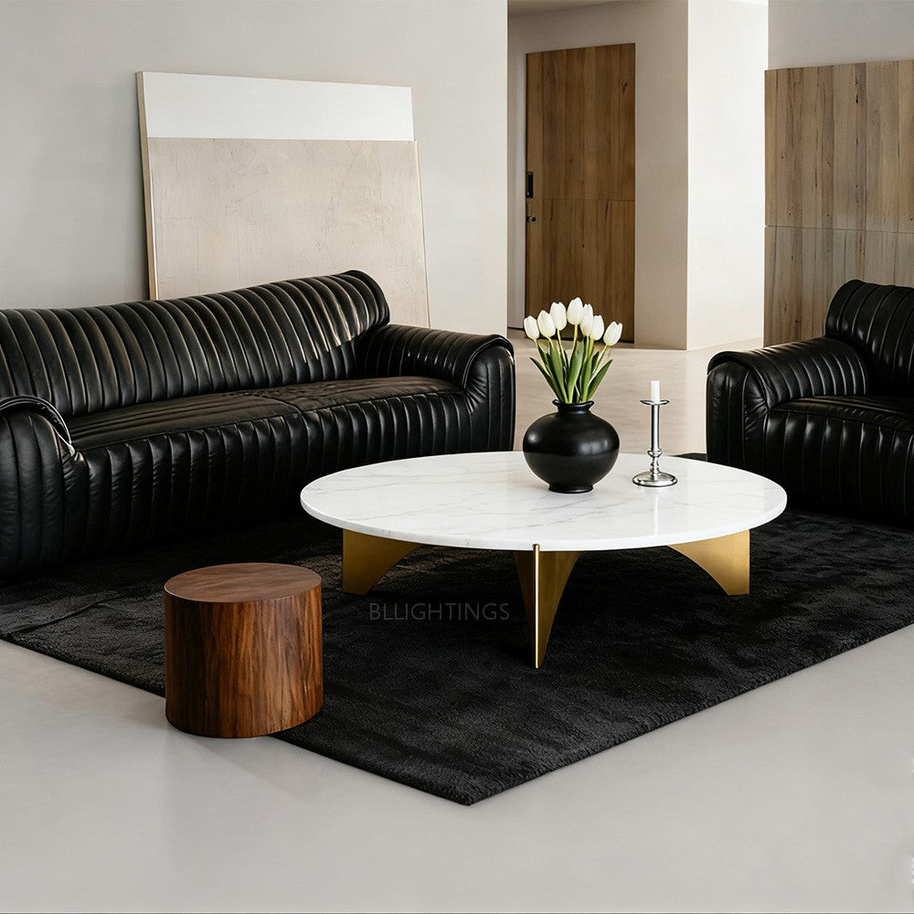 Balino Marble and Brass Coffee Table