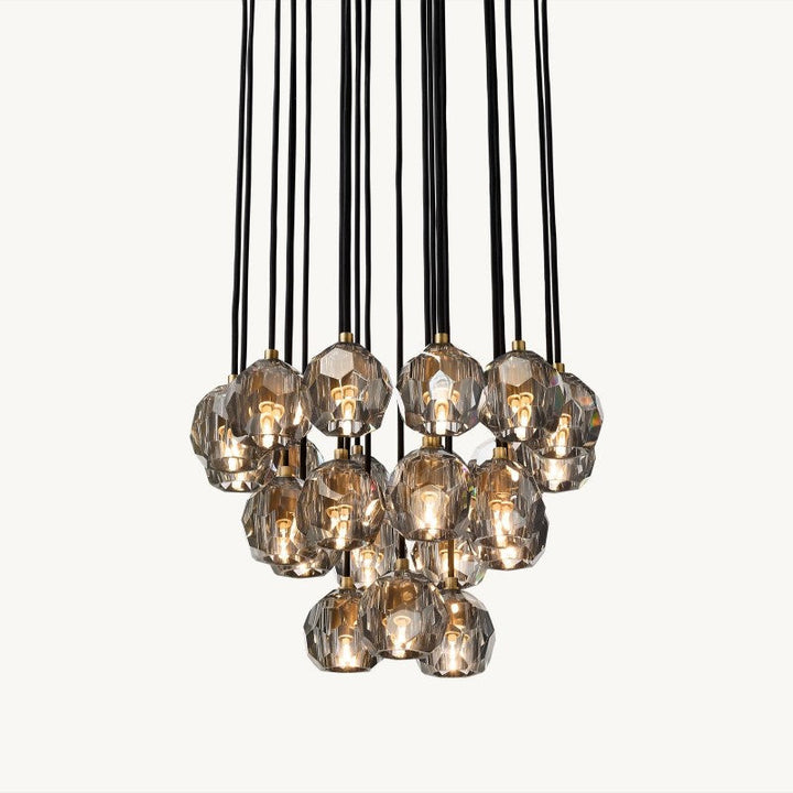 Balle Crystal Cluster Chandelier D24"