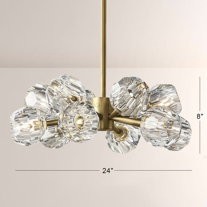 Balle Clear Crystal Chandelier 24"