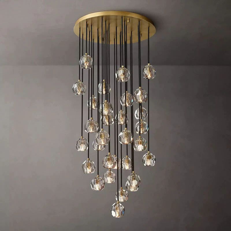 Balle Clear Crystal Cluster Chandelier D30"
