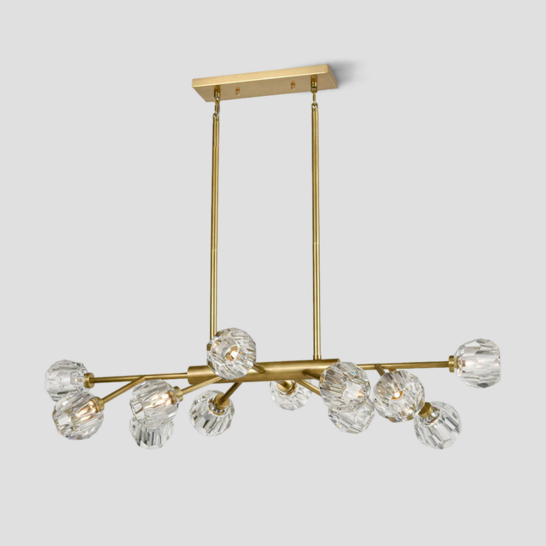 Balle Clear Crystal Linear Dining Room Chandelier