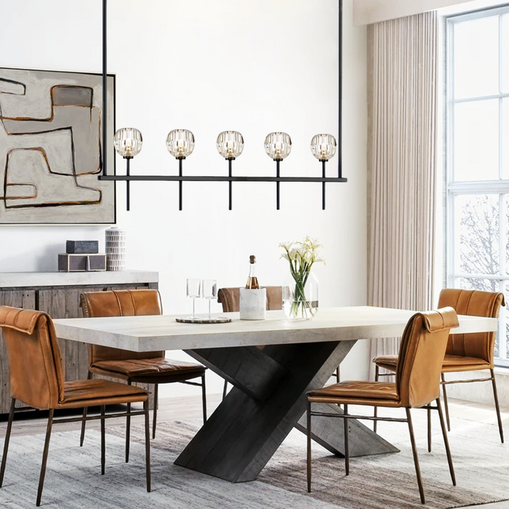 Balle Clear Crystal Linear Dining Room Chandelier