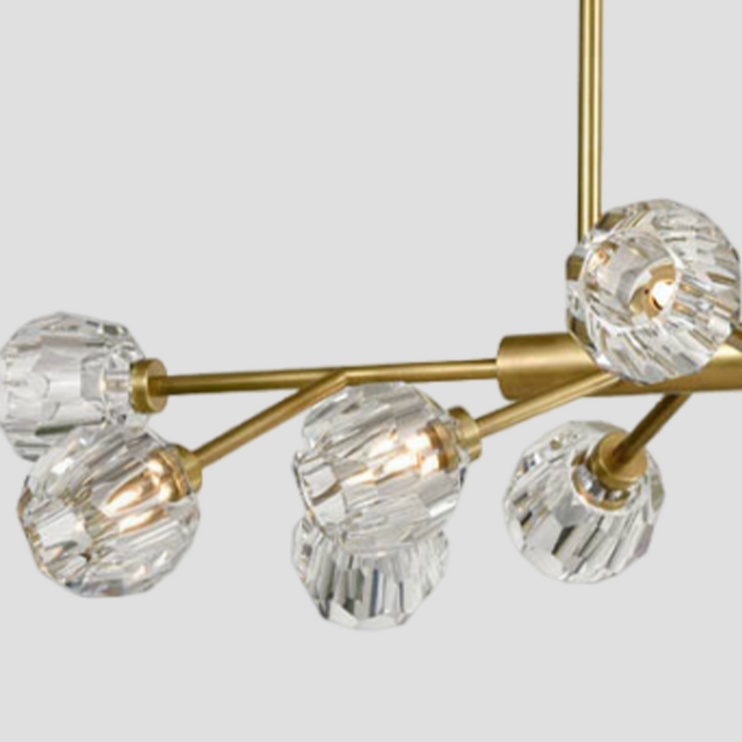 Balle Clear Crystal Linear Dining Room Chandelier