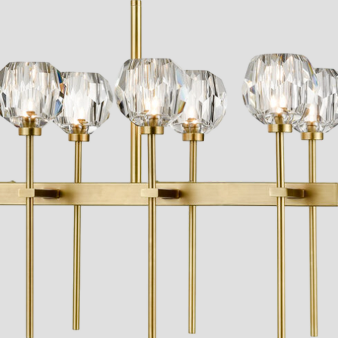 Balle Clear Crystal Linear Dining Room Chandelier