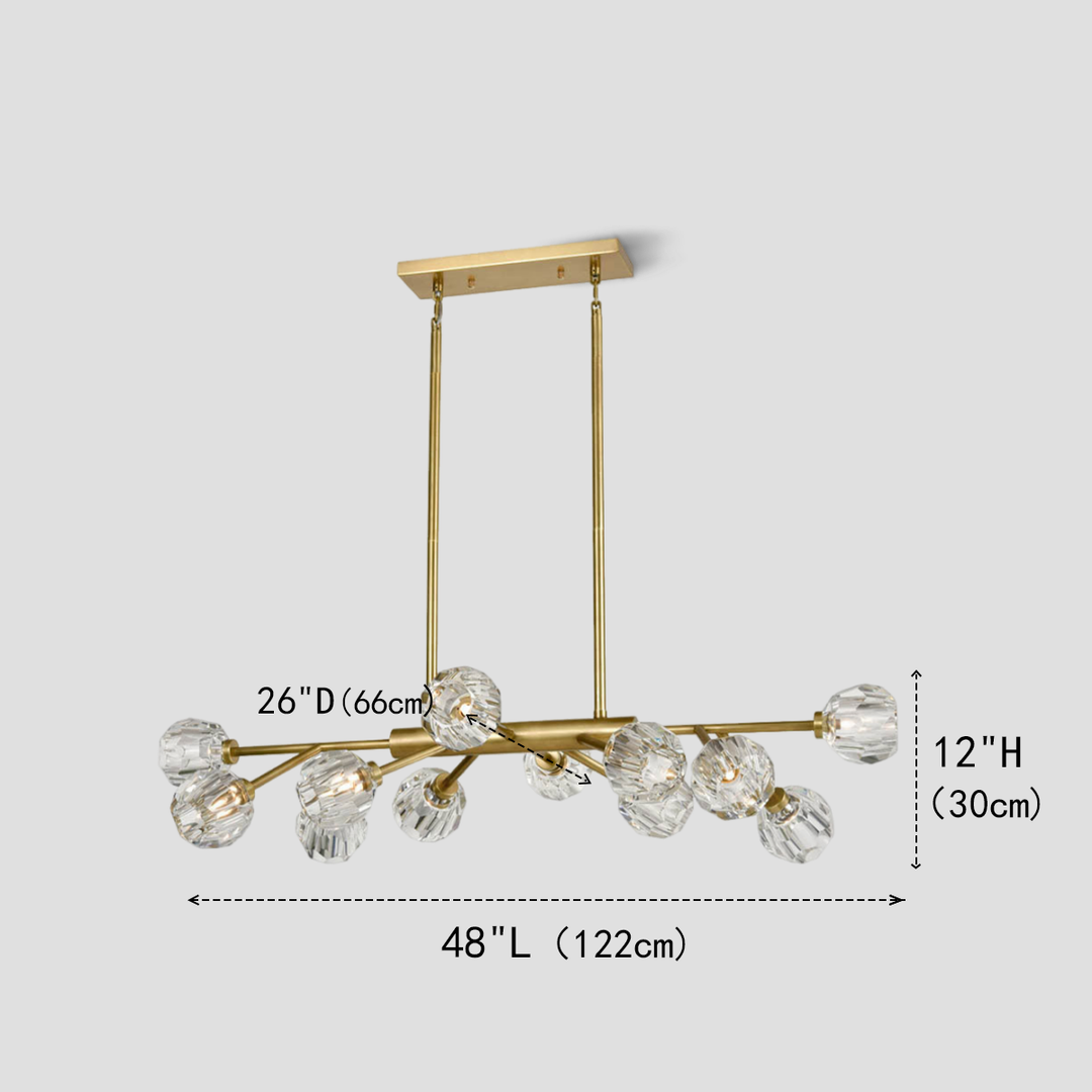 Balle Clear Crystal Linear Dining Room Chandelier