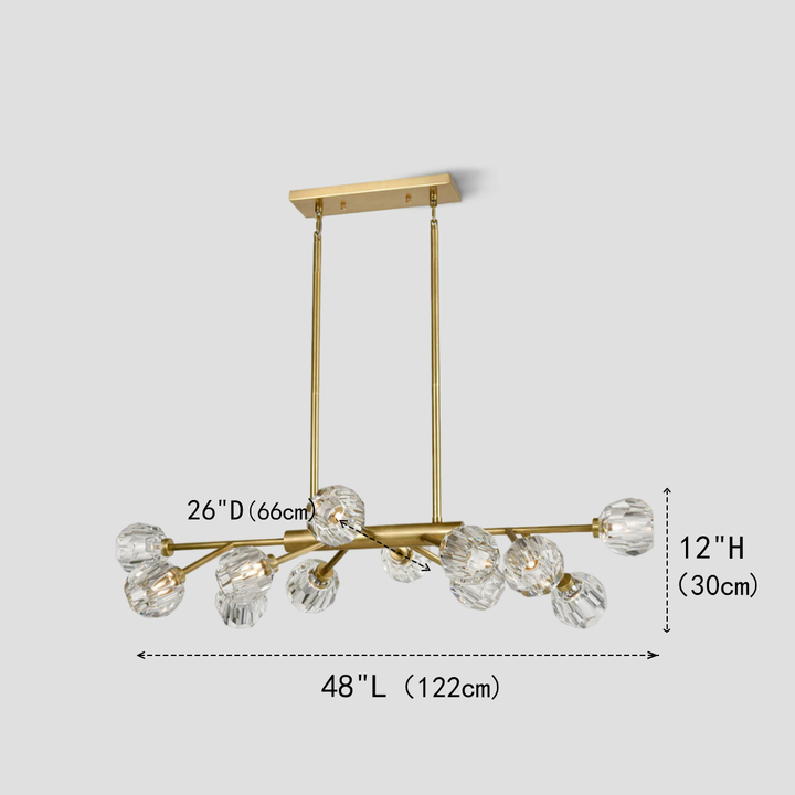 Balle Clear Crystal Linear Dining Room Chandelier