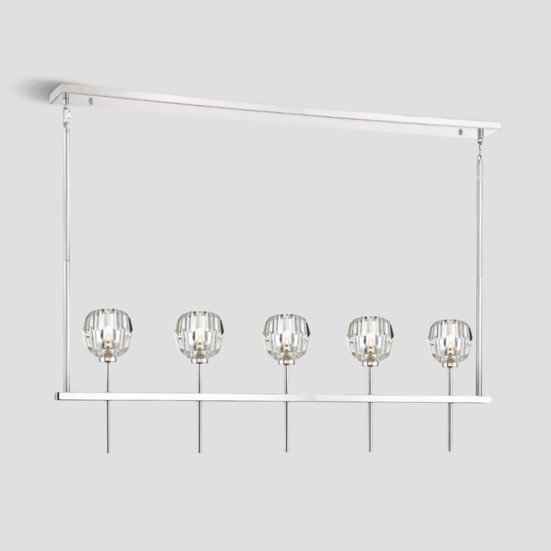 Balle Clear Crystal Linear Dining Room Chandelier