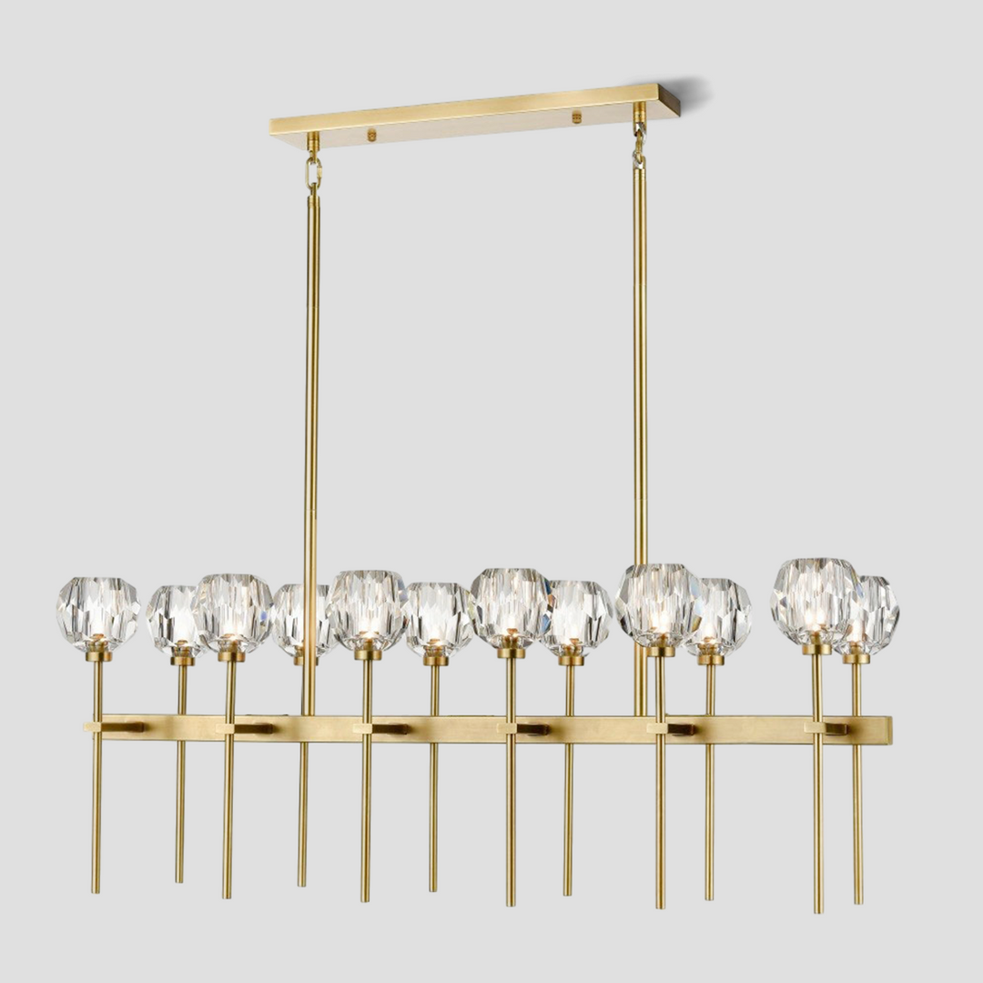 Balle Clear Crystal Linear Dining Room Chandelier