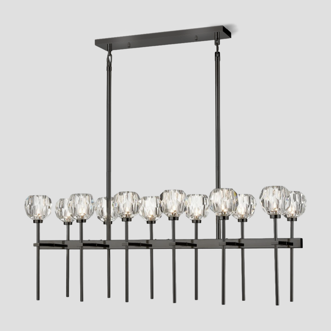 Balle Clear Crystal Linear Dining Room Chandelier