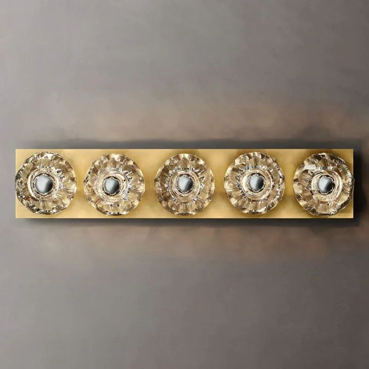 Balle Clear Crystal Linear Grand Bathroom Wall Sconce