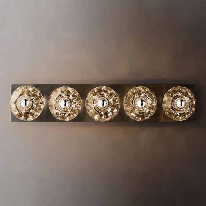 Balle Clear Crystal Linear Grand Bathroom Wall Sconce