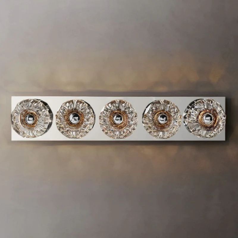 Balle Clear Crystal Linear Grand Bathroom Wall Sconce