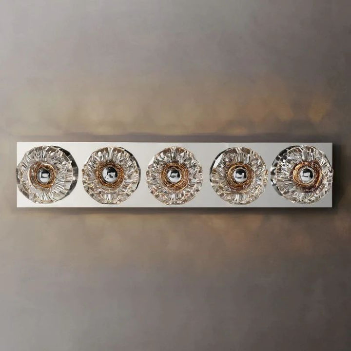 Balle Clear Crystal Linear Grand Bathroom Wall Sconce
