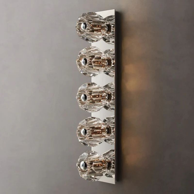 Balle Clear Crystal Linear Grand Bathroom Wall Sconce