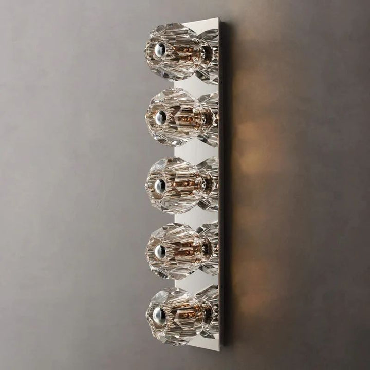 Balle Clear Crystal Linear Grand Bathroom Wall Sconce