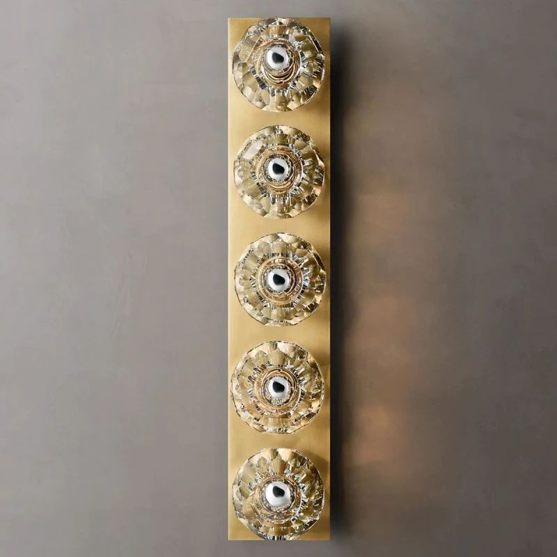 Balle Clear Crystal Linear Grand Bathroom Wall Sconce
