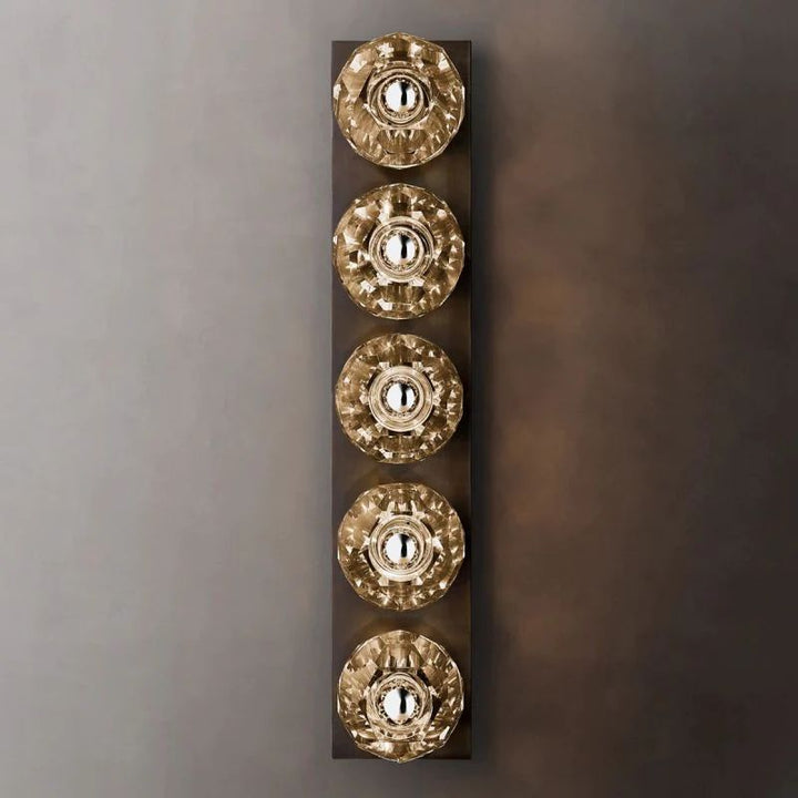 Balle Clear Crystal Linear Grand Bathroom Wall Sconce