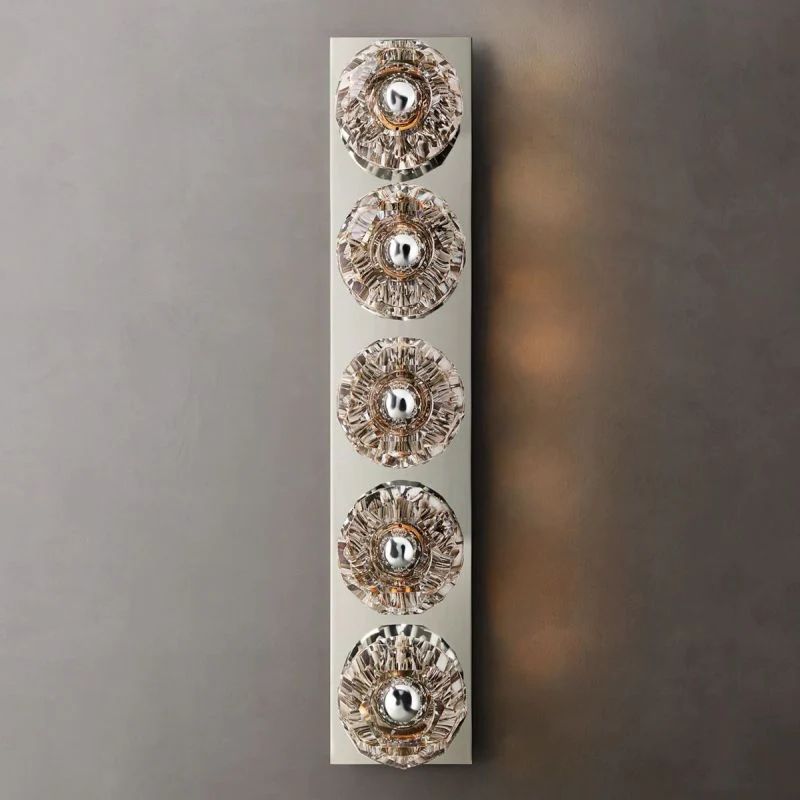 Balle Clear Crystal Linear Grand Bathroom Wall Sconce