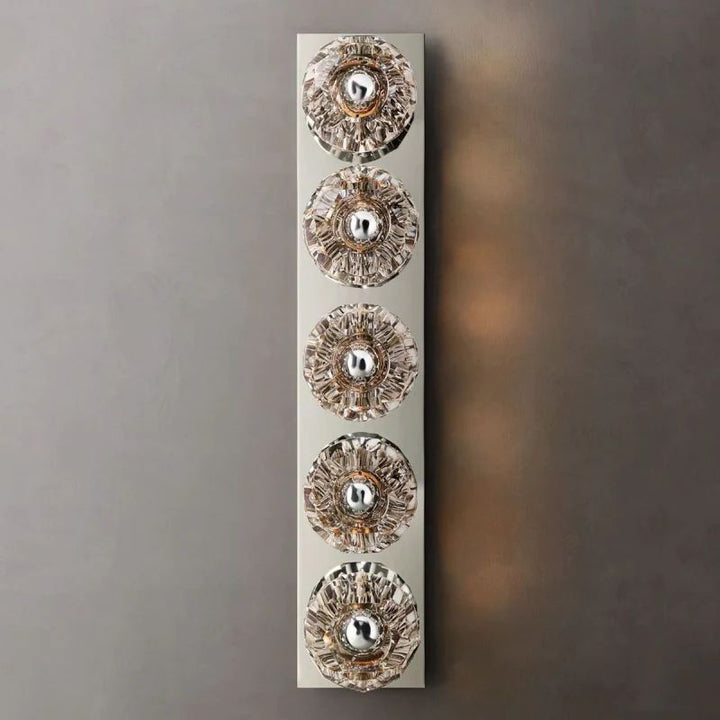 Balle Clear Crystal Linear Grand Bathroom Wall Sconce