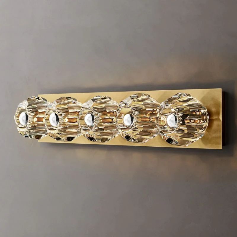 Balle Clear Crystal Linear Grand Bathroom Wall Sconce