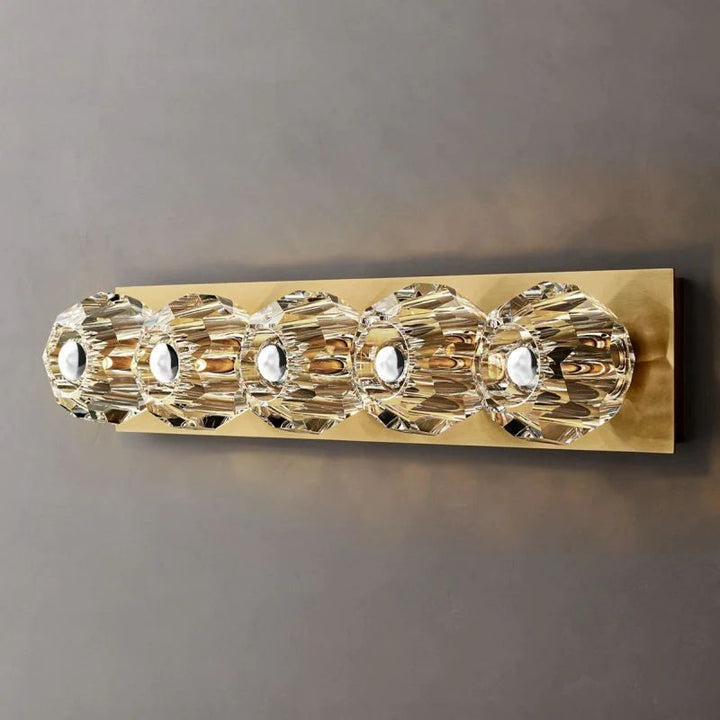 Balle Clear Crystal Linear Grand Bathroom Wall Sconce