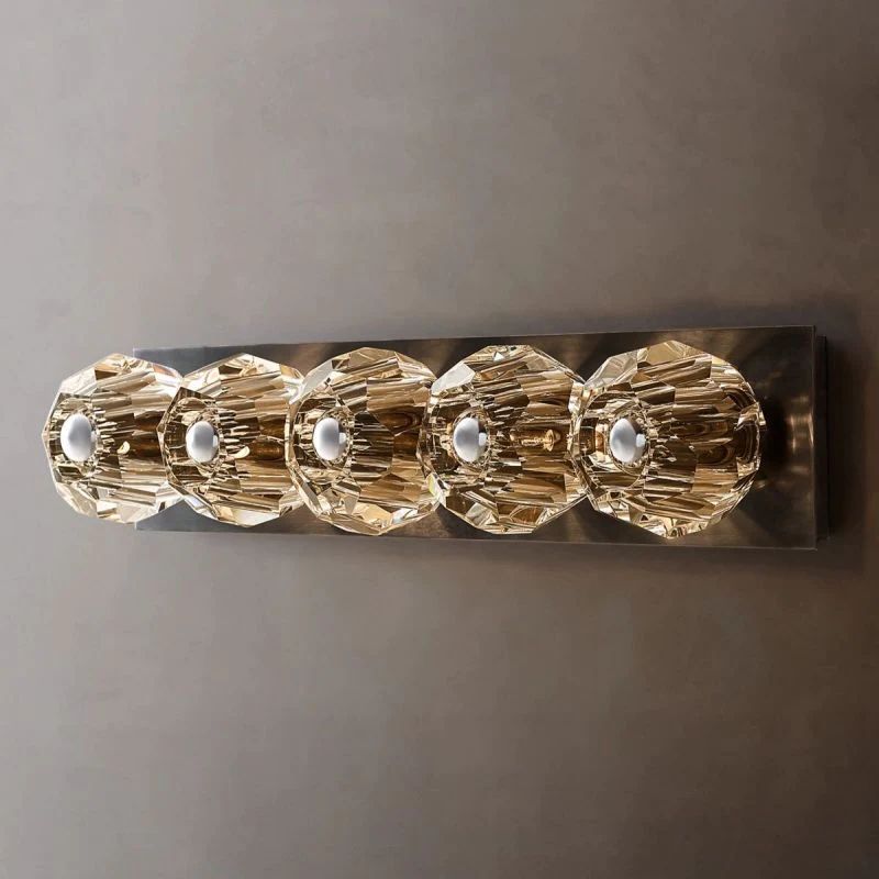 Balle Clear Crystal Linear Grand Bathroom Wall Sconce