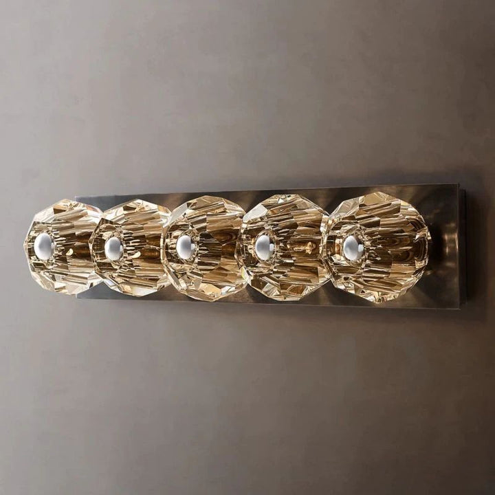 Balle Clear Crystal Linear Grand Bathroom Wall Sconce