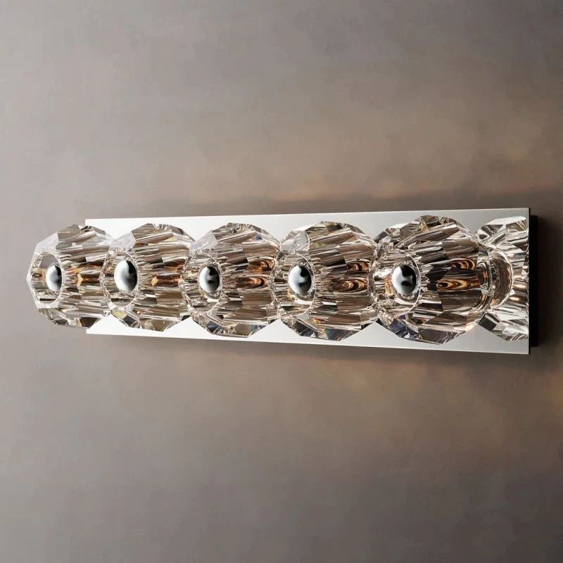 Balle Clear Crystal Linear Grand Bathroom Wall Sconce
