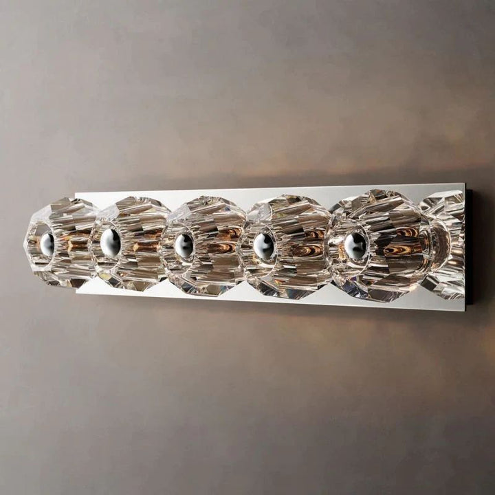 Balle Clear Crystal Linear Grand Bathroom Wall Sconce