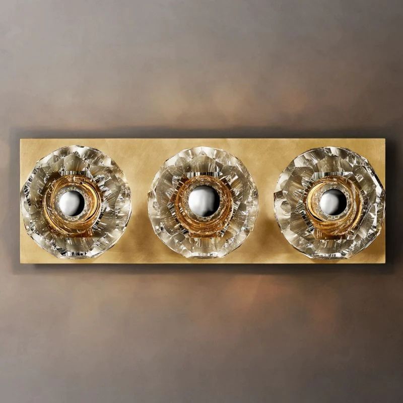 Balle Clear Crystal Linear Short Bathroom Wall Sconce