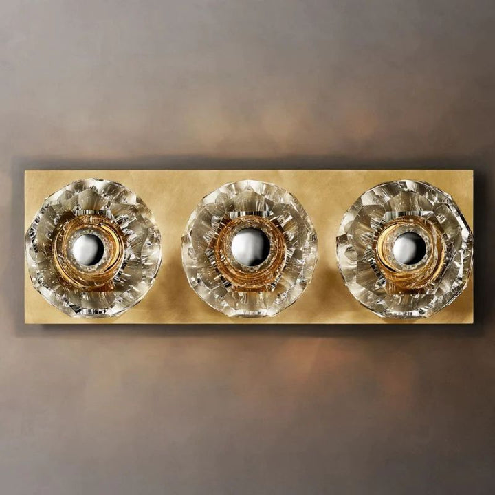 Balle Clear Crystal Linear Short Bathroom Wall Sconce