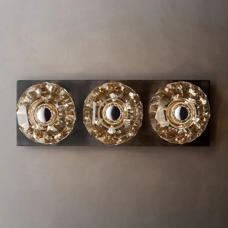 Balle Clear Crystal Linear Short Bathroom Wall Sconce