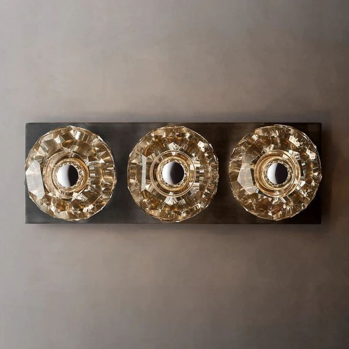 Balle Clear Crystal Linear Short Bathroom Wall Sconce