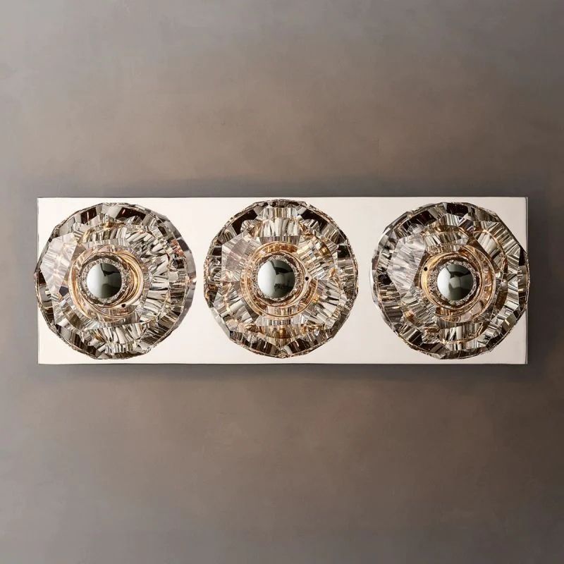 Balle Clear Crystal Linear Short Bathroom Wall Sconce