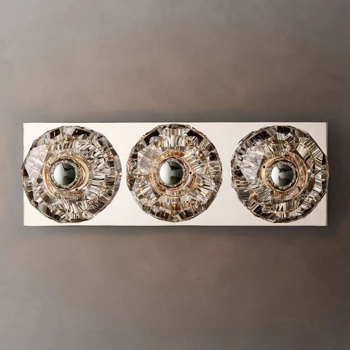Balle Clear Crystal Linear Short Bathroom Wall Sconce