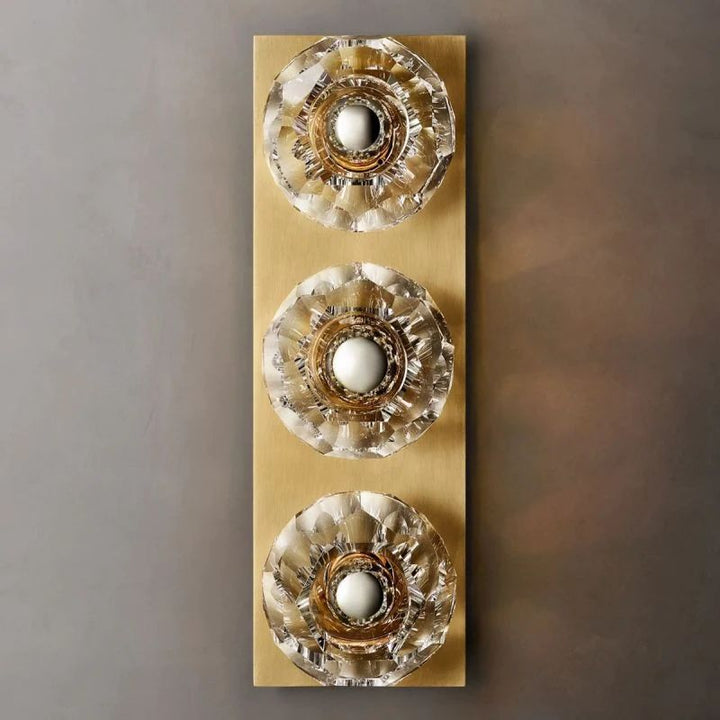 Balle Clear Crystal Linear Short Bathroom Wall Sconce