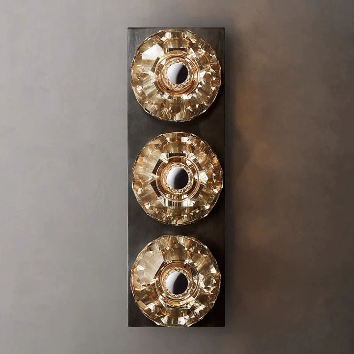 Balle Clear Crystal Linear Short Bathroom Wall Sconce