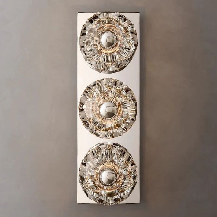 Balle Clear Crystal Linear Short Bathroom Wall Sconce
