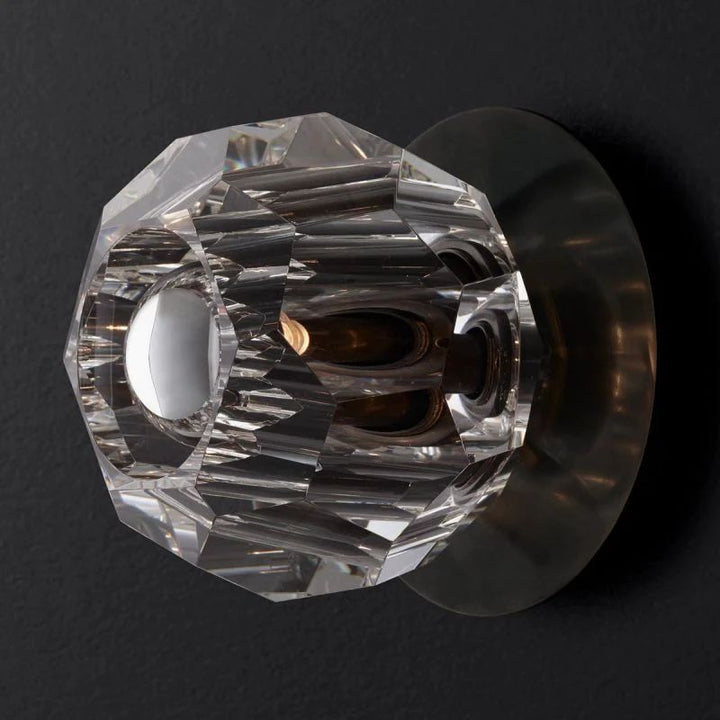 Balle Clear Crystal Petite Bedroom Wall Sconce